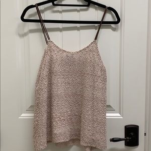 DELETTA Leather Spaghetti Strap Top